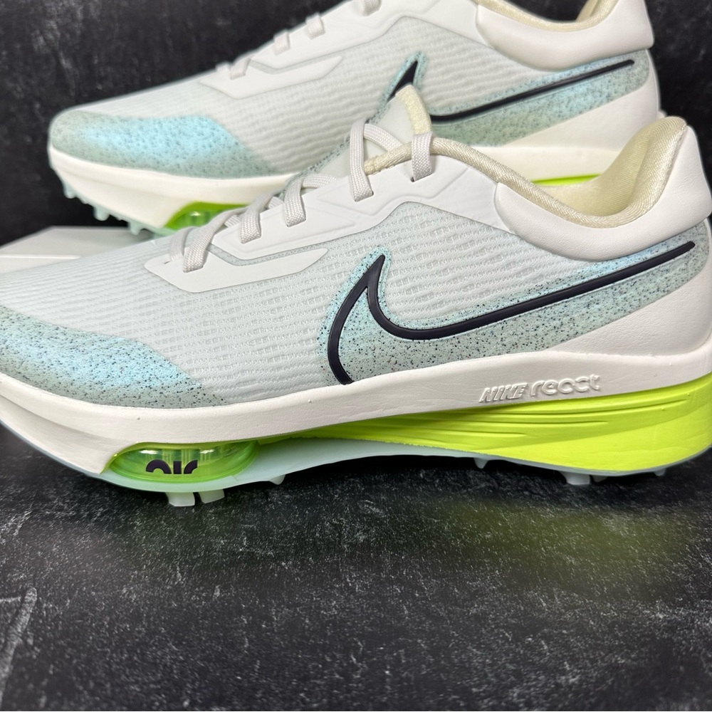 AIR ZOOM INFINITY TOUR NEXT% MENS SPIKED GOLF SHOES SIZE 9.5 WHITE GREEN NEW - Picture 7 of 10